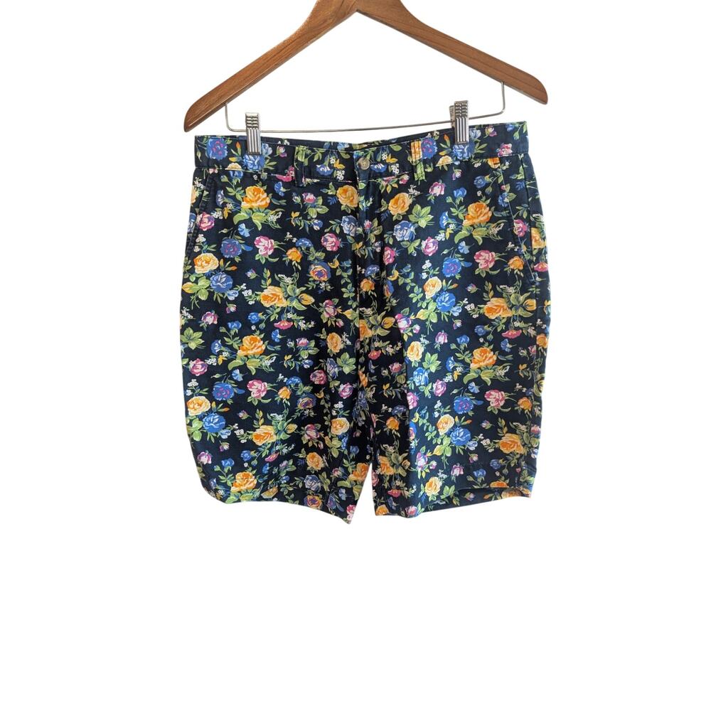 Polo Ralph Lauren Linen Floral Shorts Mens Sz 31 Blue Tropical Vacation Preppy